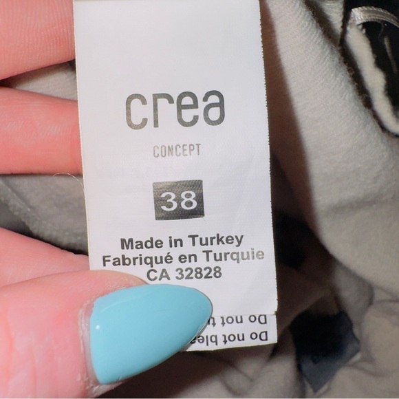 Crea Concept Cream High Waisted Wide Leg Cropped Wool Pants size EUR 38 - Picture 4 of 7